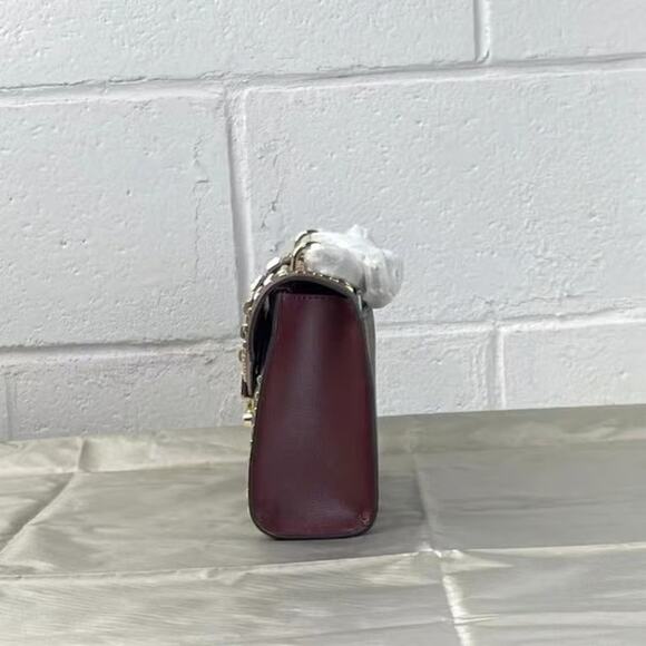 Michael Kors Rose 35F1GX0L2B Medium Flap Shldr Messenger Bag In Merlot - Picture 3 of 6